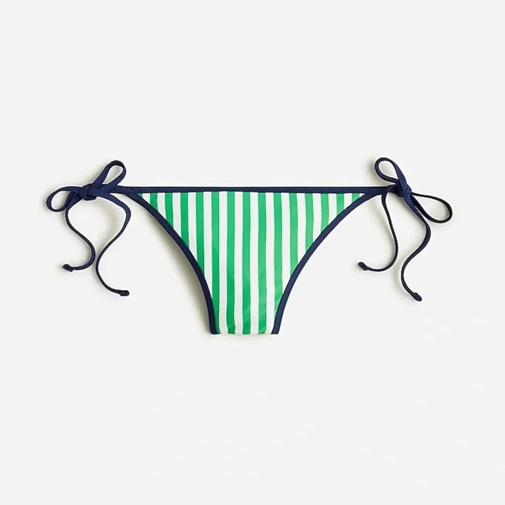 NWT J Crew String Hipster Bikini Bottom in Reversible Floral Stripe